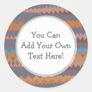 Mexikanischer Zickzack-südwestliche Farben Cinco Runder Aufkleber