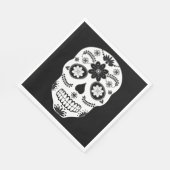 Mexikanischer Zuckerschädel 2 Schwarz-Weiß-Neapel Serviette (Ecke)