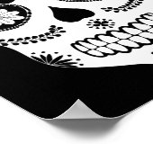 Mexikanischer Zuckerschädel 2 Schwarz-Weiß-Poster Poster (Ecke)