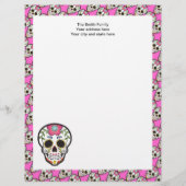 Mexikanischer Zuckerschädel Briefbogen (Vorderseite)