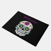 Mexikanischer Zuckerschädel Fußmatte (Schrägansicht)