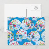 Mexikanischer Zuckerschädel Postkarte (Vorne/Hinten)