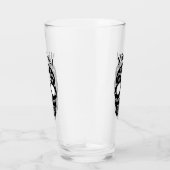 mexikanischer Zuckerschädel schwarz und weiß mit N Glas (Rechts)