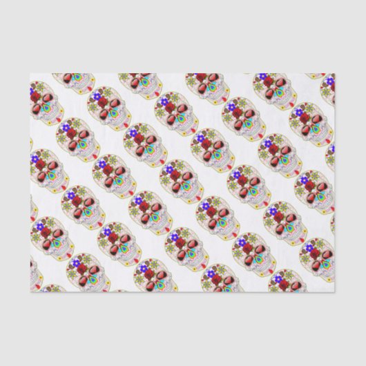 MEXIKANISCHER ZUCKERschädel Seidenpapier (Vorderseite)