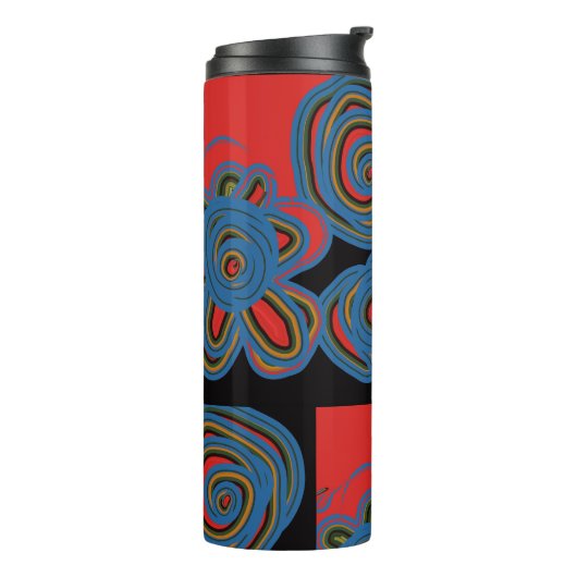 mexikanisches amerikanisches Blumenmuster Thermosbecher (Nach links gedreht)