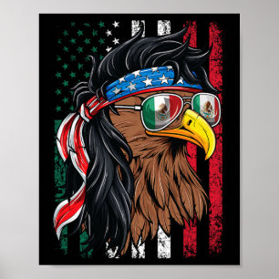 Mexikanisches amerikanisches Shirt Mexiko USA Flag Poster