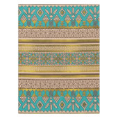 Mexikanisches Artmuster - aquamarin, Gold und Tischdecke (Vorderseite)