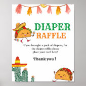 Mexikanisches Baby-Diaper Tombola Baby-Dusche-Spie Poster (Vorne)