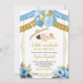 Mexikanisches Blau und Gold Charro Little Muchacho Einladung (Vorderseite)