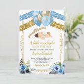 Mexikanisches Blau und Gold Charro Little Muchacho Einladung (Stehend Vorderseite)
