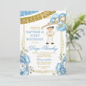 Mexikanisches Blue and Gold Charro Big Boy Einladu Einladung (Stehend Vorderseite)