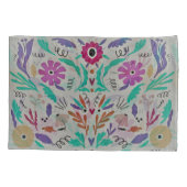 Mexikanisches Blumendesign Kissenbezug (Rückseite-Links)