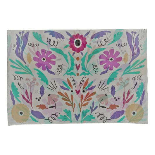 Mexikanisches Blumendesign Kissenbezug (Vorderseite-Rechts)