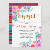 Mexikanisches Blumengestein Einladung (Vorne/Hinten)