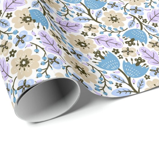 Mexikanisches Blumenmuster Geschenkpapier (Rolleneckpunkt)