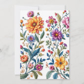 mexikanisches Blumenmuster Stickerei-Brautparty Einladung (Rückseite)