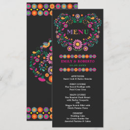 Mexikanisches Blumenmuster Wedding Fiesta Menü Car Einladung
