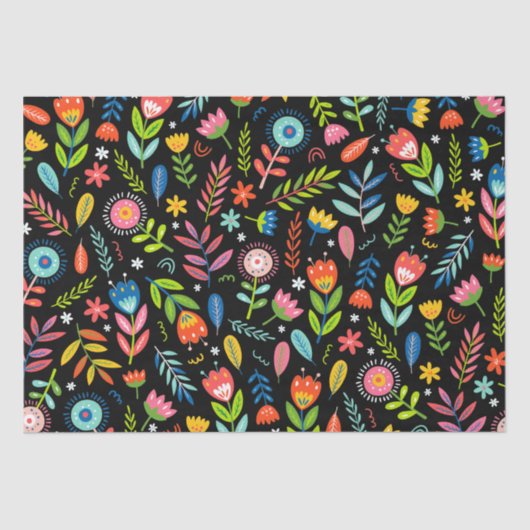 mexikanisches Blumenzapier Seidenpapier (Vorderseite)