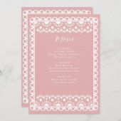 Mexikanisches Blush Papado Picado Boho Brautparty Menükarte (Vorne/Hinten)