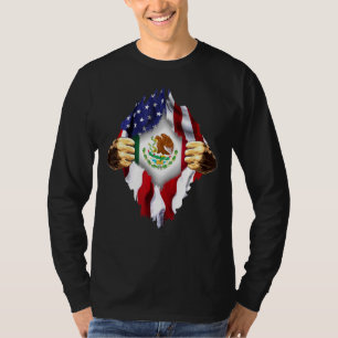 Mexikanisches Blut in Mexiko - Amerikanische Flagg T-Shirt