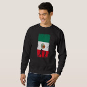 Mexikanisches Boxdesign Mexiko-Flagge Sweatshirt (Vorne ganz)