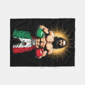 Mexikanisches Boxen Jesus Christ Mex Boxing Shorts Fleecedecke (Vorderseite (Horizontal))