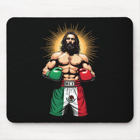 Mexikanisches Boxen Jesus Christ Mex Boxing Shorts Mousepad (Vorne)