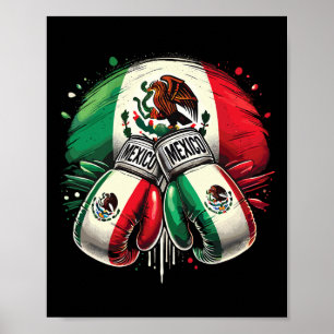 Mexikanisches Boxen-Stolz-Handschuhe Sportdesign Poster