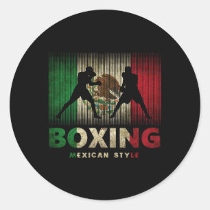Mexikanisches Boxen Vintag Mexico Flag Mexikanisch Runder Aufkleber