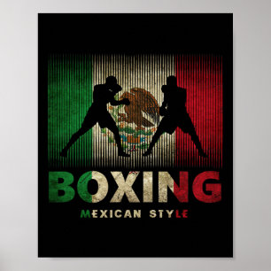 Mexikanisches Boxen Vintage Mexiko-Flagge Mexikani Poster