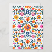 Mexikanisches Brautparty Fiesta Blume Einladung (Rückseite)