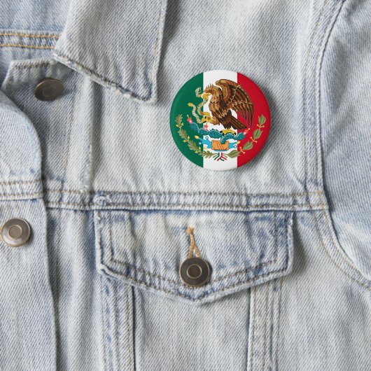 Mexikanisches Button "Flag and Coat of Arms of Mex (Beispiel)