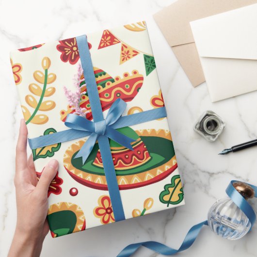 Mexikanisches Cinco-De-Mayo-Muster  Geschenkpapier (Schenken)