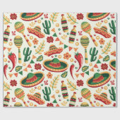 Mexikanisches Cinco-De-Mayo-Muster  Geschenkpapier (Flach)