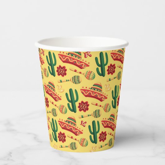 Mexikanisches Cinco-De-Mayo-Muster  Pappbecher (Vorderseite)
