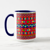 mexikanisches Design in hellen, kühlen Farben Tasse (Links)
