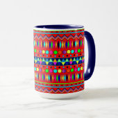 mexikanisches Design in hellen, kühlen Farben Tasse (VorderseiteRechts)