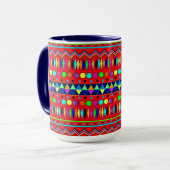 mexikanisches Design in hellen, kühlen Farben Tasse (Vorderseite Links)