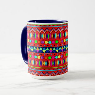 mexikanisches Design in hellen, kühlen Farben Tasse