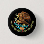 Mexikanisches Eagle-Wappen / Fahnenmode Button (Vorderseite)