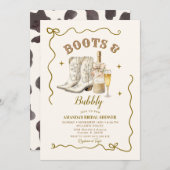 Mexikanisches Elfenbeinstiefel & Brautparty Einladung (Vorne/Hinten)