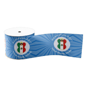 Mexikanisches Engel-Hanukkah-Flagge Personalisiert Ripsband