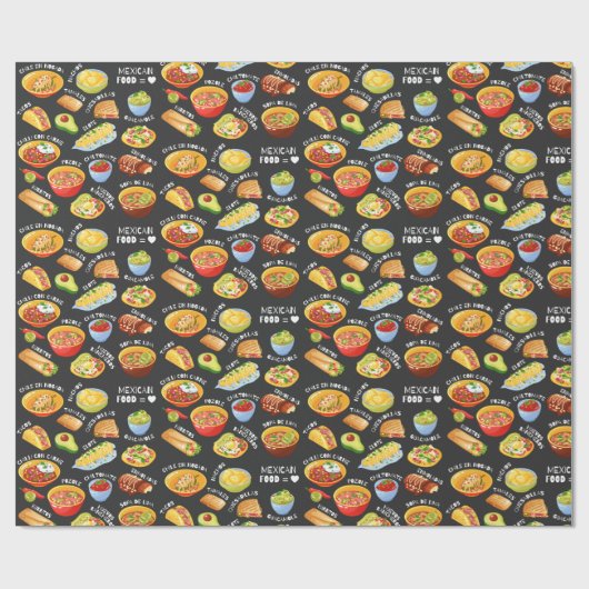 mexikanisches Essen Geschenkpapier (Flach)