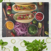 mexikanisches Essen Geschirrtuch (Gefaltet)