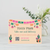 Mexikanisches Essen Taco Takeout oder Lieferung Fl Menükarte (Stehend Vorderseite)