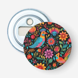 Mexikanisches farbiges Blumenmuster Flaschenöffner