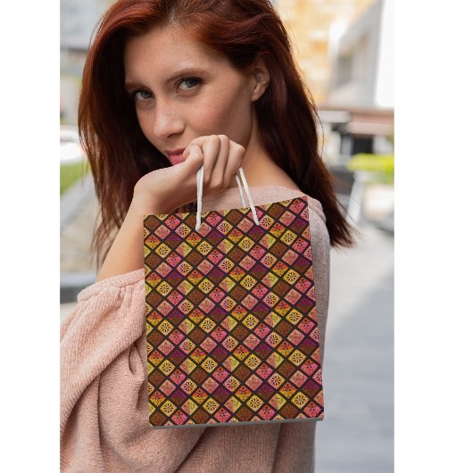 Mexikanisches farbiges Muster Dia de los Muertos Mittlere Geschenktüte