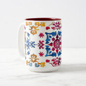 Mexikanisches farbiges Star Tile Zweifarbige Tasse (Vorderseite Links)