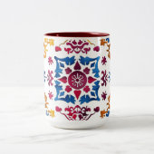 Mexikanisches farbiges Star Tile Zweifarbige Tasse (Mittel)