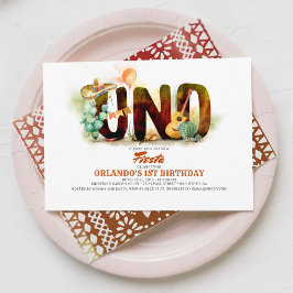 Mexikanisches Fiesta 1. Geburtstag Party UNO Einladung